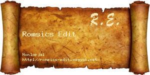 Romsics Edit névjegykártya